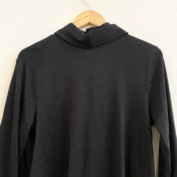 J Jill Womens Pima Cotton Cowl Neck Tunic Sz Medium Black Long Sleeve - Picture 8 of 9